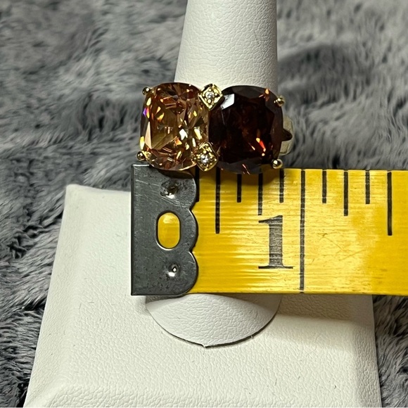 Francesca Visconti Vintage Amber Crystal Ring 8